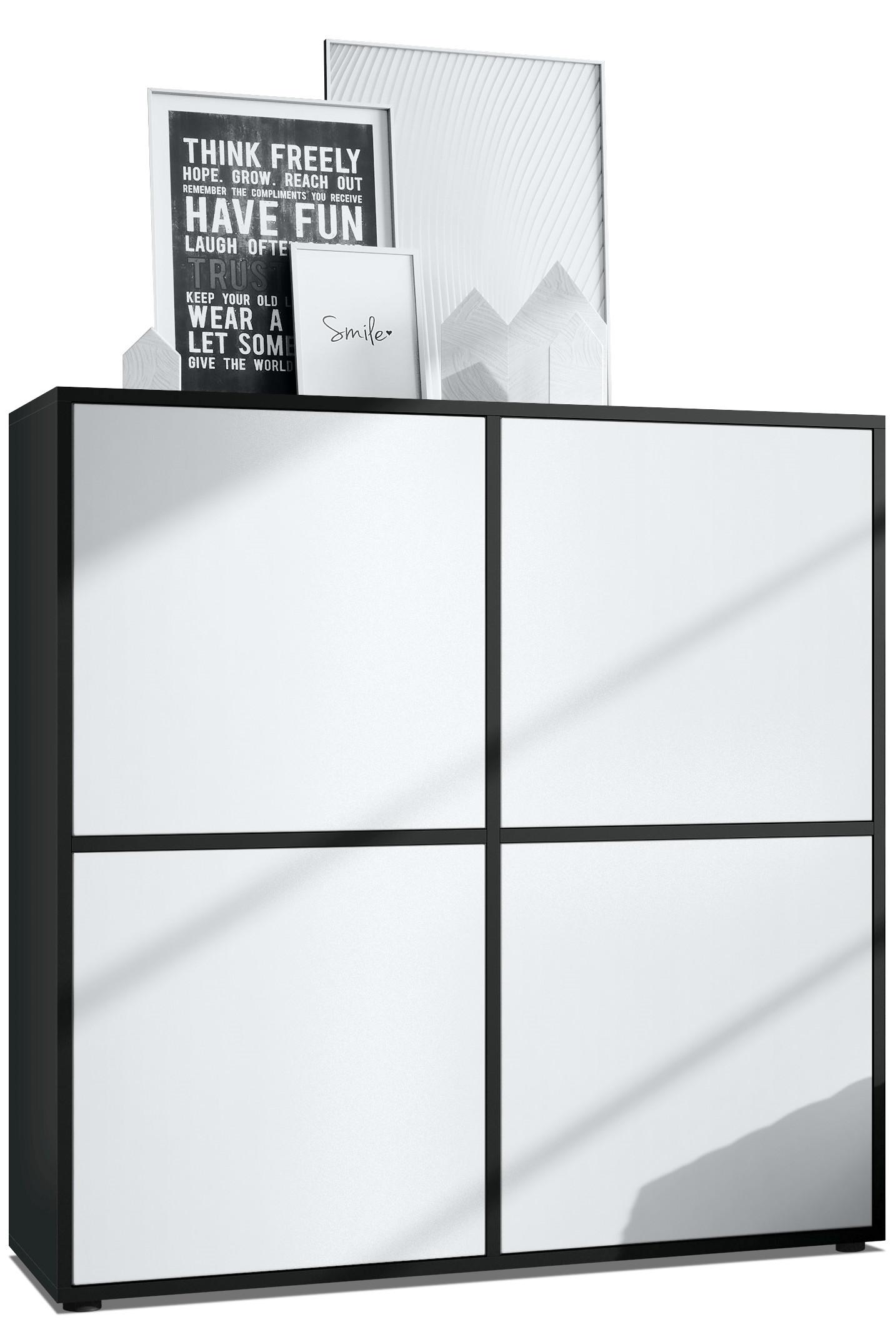 HIGHBOARD Cuba Türen in Weiß matt - Weiß, Holzwerkstoff (104/105.5/35.5cm) - Vladon