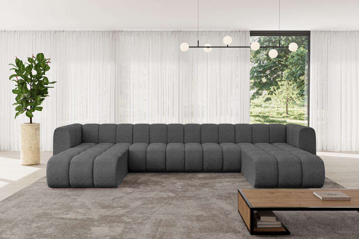 WOHNLANDSCHAFT modulares Sofa Joren-U2 - 410x177x70 cm Grau - Grau, Holzwerkstoff/Textil (410/70/177cm) - ALTDECOR