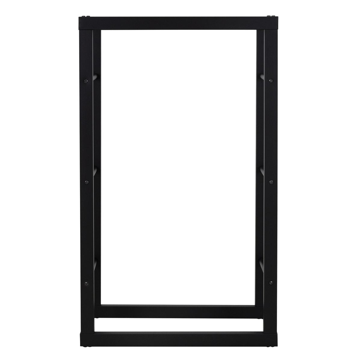 KAMINHOLZREGAL - Schwarz, Metall (25/100/60cm) - ML-DESIGN