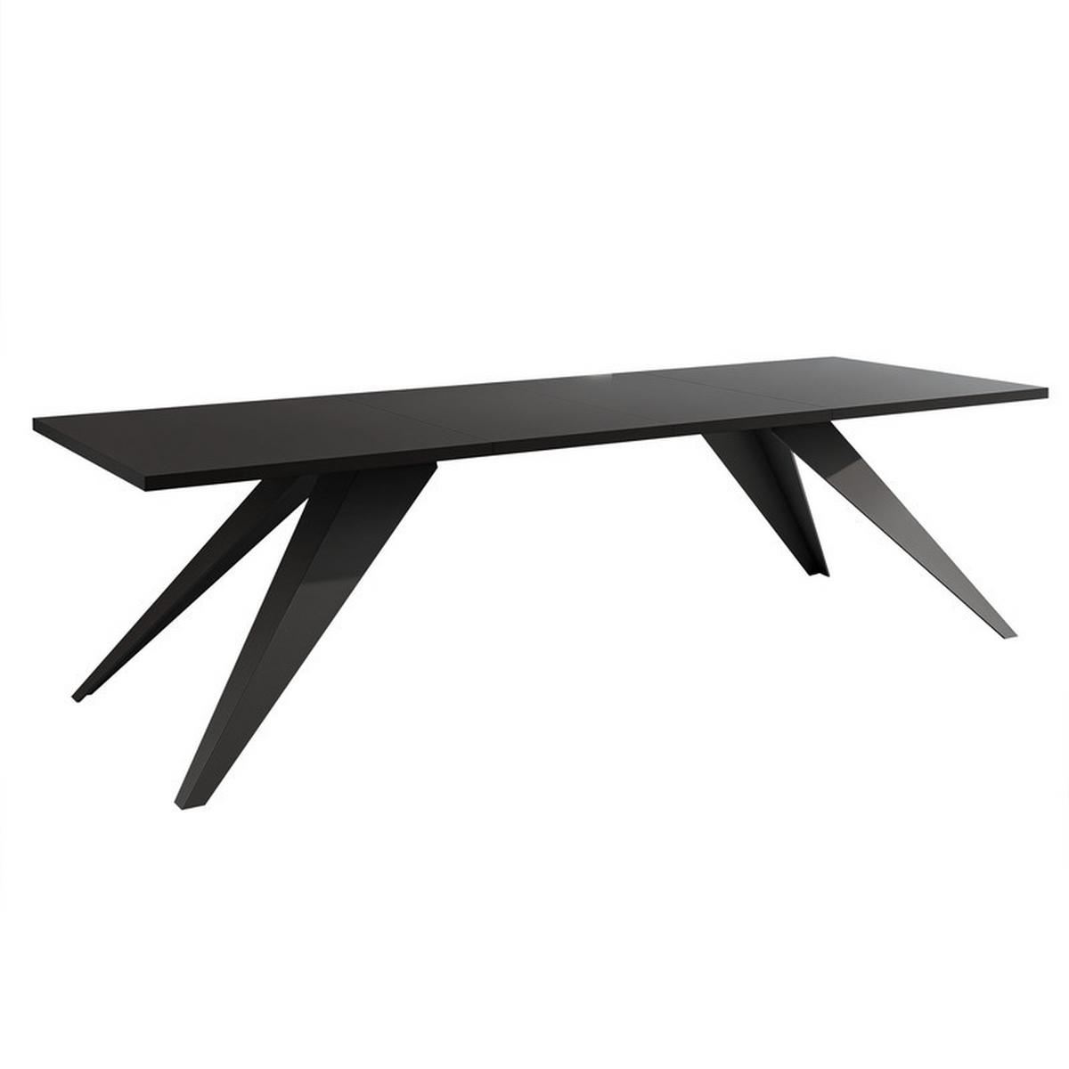 AUSZIEHTISCH XANDRO 160/90/76 cm mit Metallgestell, Schwarz - Schwarz, Holzwerkstoff/Metall (90/160/76cm) - Idohome