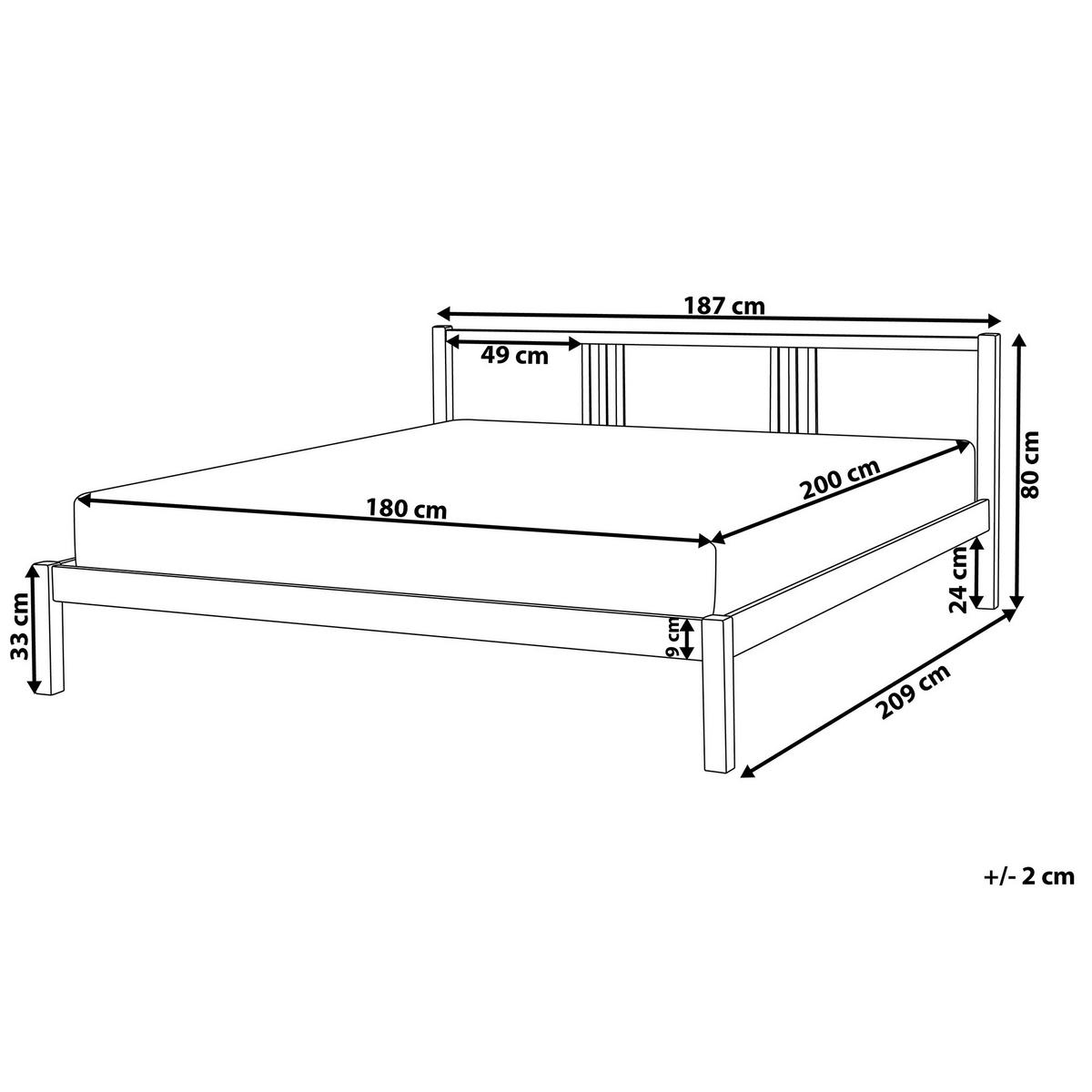 BETT mit Lattenrost 180x200 cm Heller Holzfarbton Vannes - Hellbraun, Holz (180/200cm) - Beliani