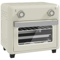 MINIBACKOFEN Edelstahl Gehärtetes Glas Cremeweiß - Creme, Metall (32/27.2/29.8cm) - HOMCOM