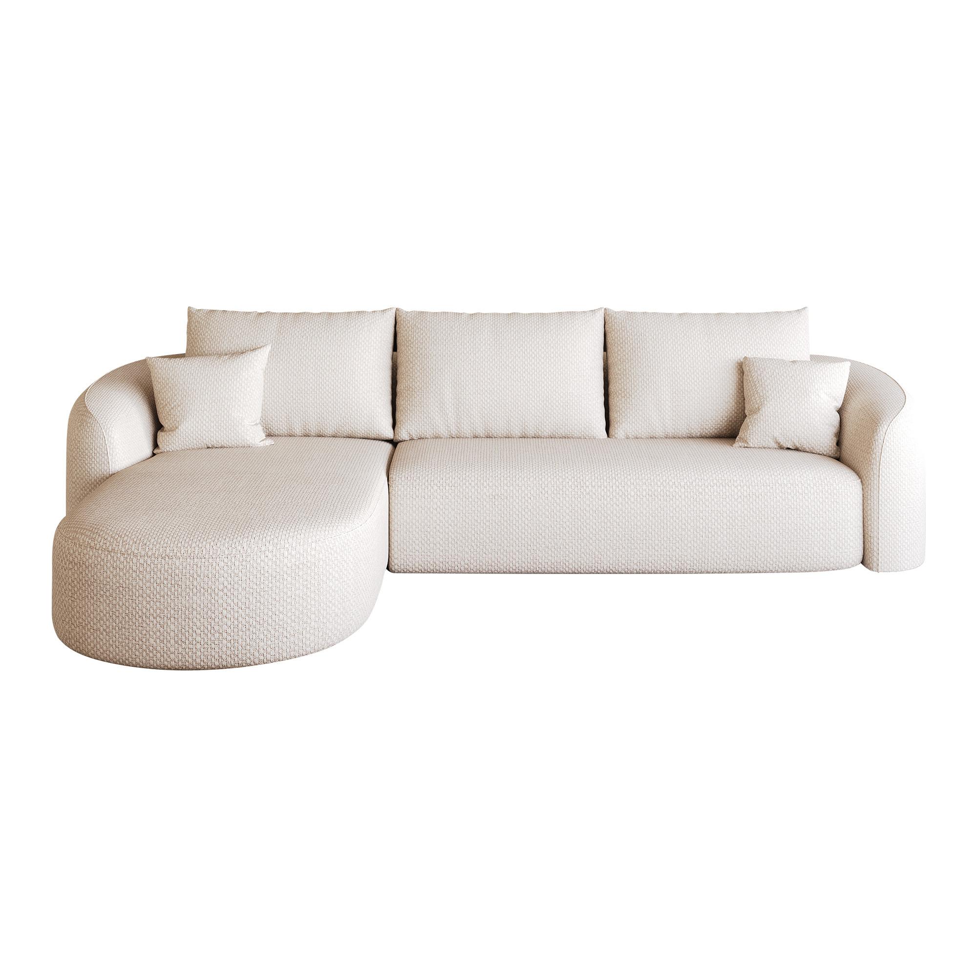 ECKSOFA 266cm L-Form Weiß 4-Sitzer ohne Montage - Weiß, Textil (266/168cm) - Urban Meuble