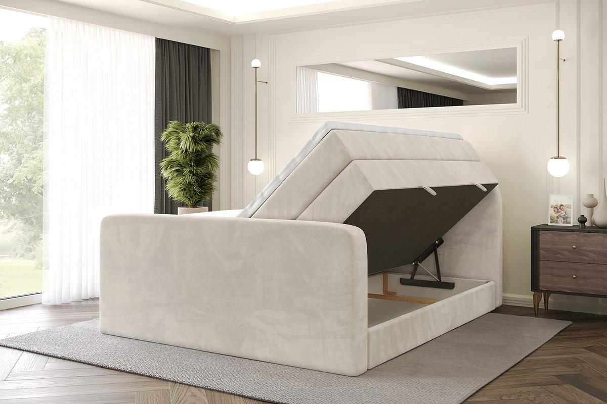 BOXSPRINGBETT mit Matratze und Lattenrost - NOX-Z KING-200x200 - Beige Casablanca - Beige, Holzwerkstoff (200/200cm) - ALTDECOR