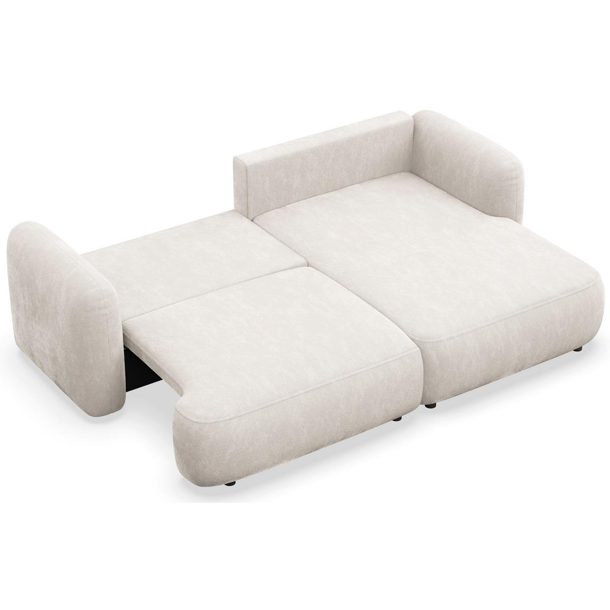 ECKSOFA Tvoya Creme-Chenille - Creme/Schwarz, Kunststoff/Textil (175/267cm) - Selsey
