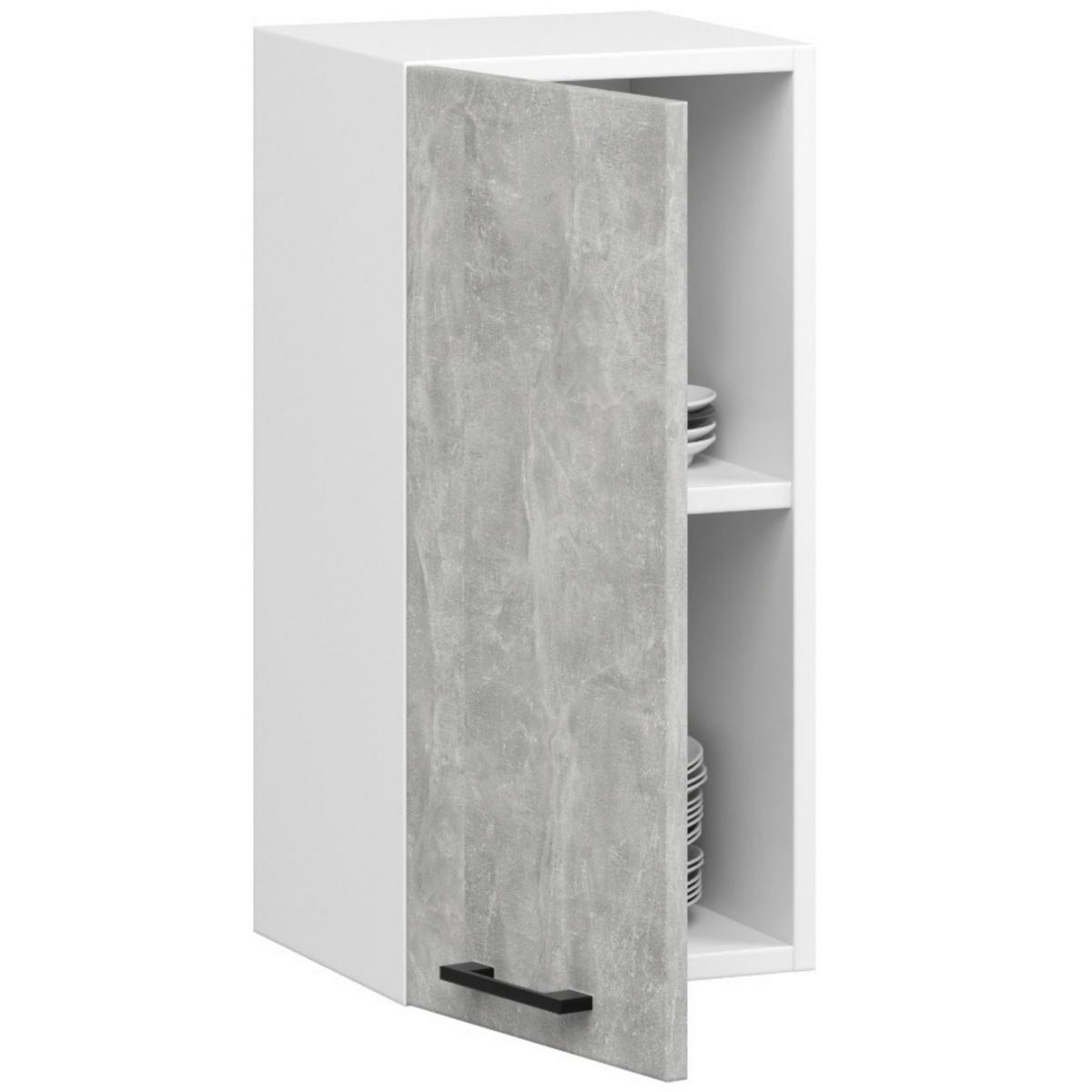 HÄNGESCHRANK Weiß, Beton 58/30/30 - Hellgrau/Weiß, Holzwerkstoff (30/58/30cm) - RAUMHIRSCH FURNITURE
