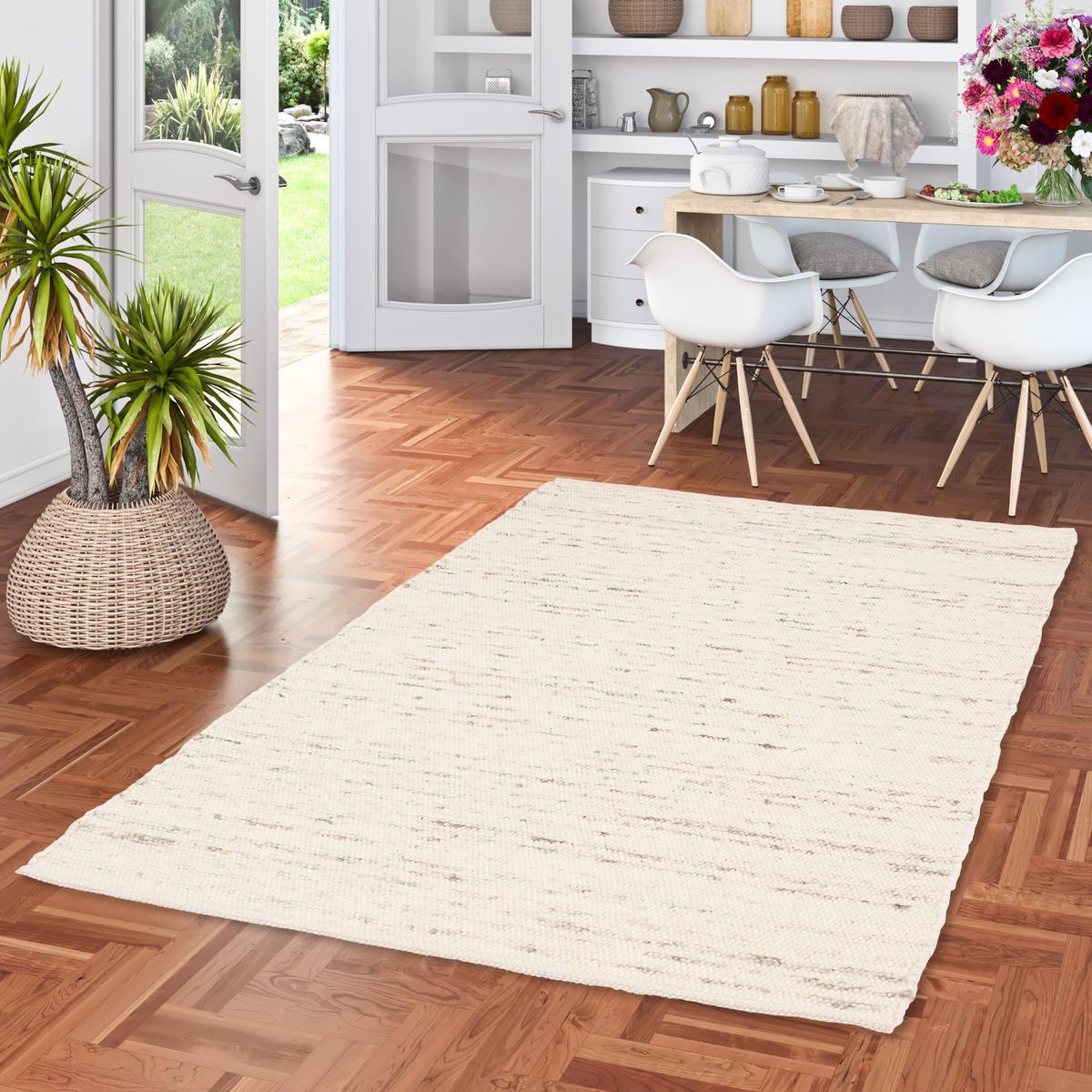 NATUR TEPPICH WOLLE ALASKA MELIERT - Grau, Textil (70/240cm) - Pergamon