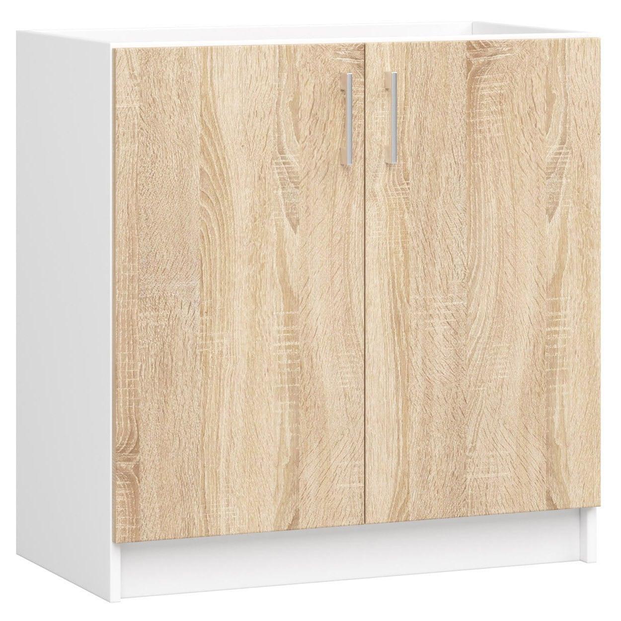 UNTERSCHRANK Weiß, Eiche Sonoma 82/80/44,5 - Weiß/Eiche Artisan, Holzwerkstoff (80/82/44.5cm) - RAUMHIRSCH FURNITURE