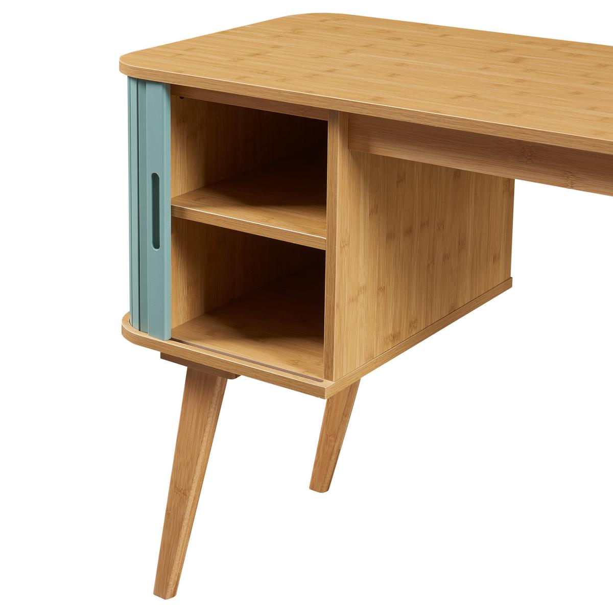 SCHREIBTISCH Tysvær - Blau, Holz/Holzwerkstoff (48/105/75cm) - [en.casa]