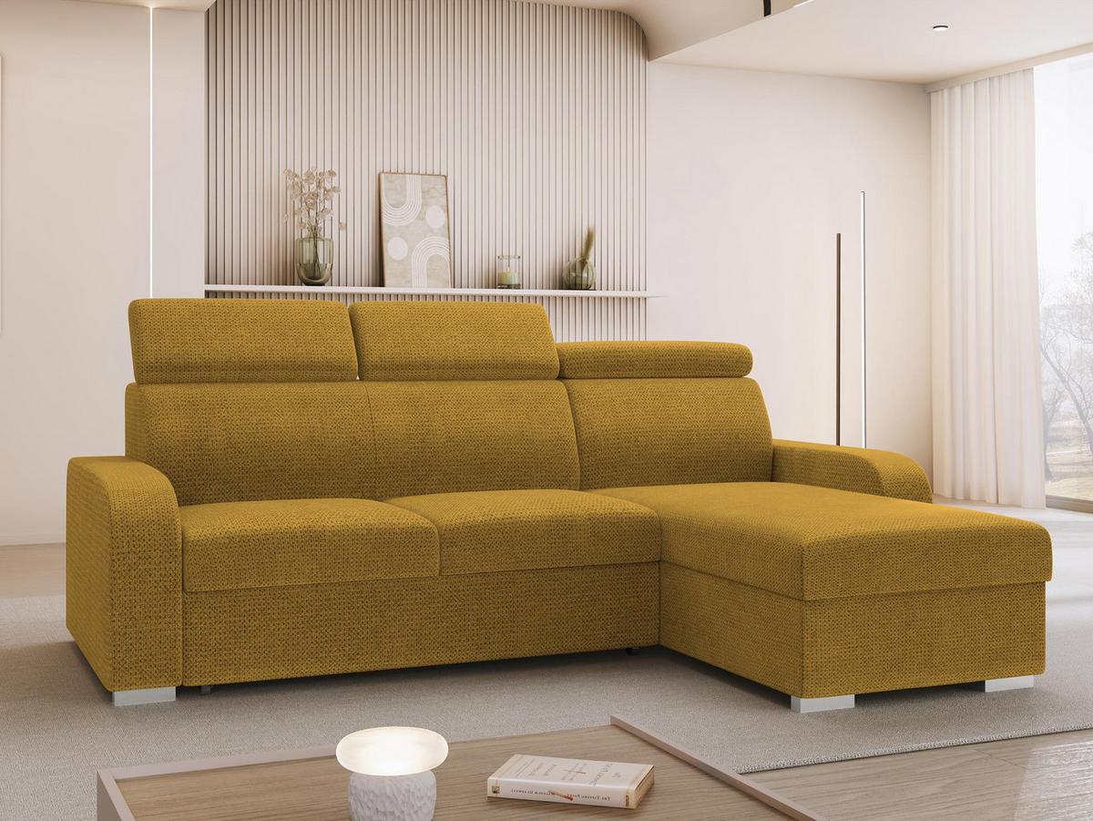 ECKSOFA Oslo 2rLC - Gelb/Silberfarben, Holz/Textil (235/170cm) - MIRJAN24