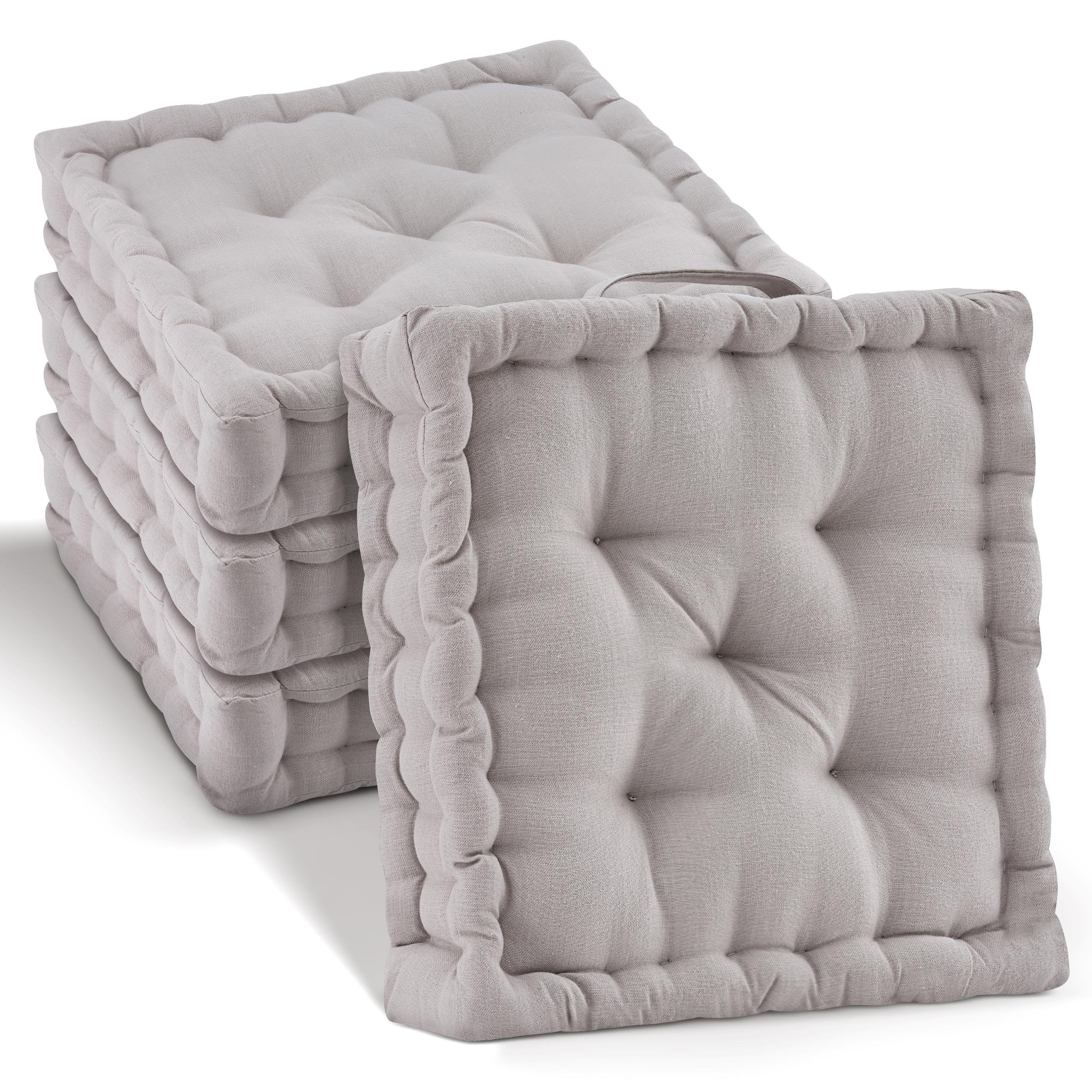 STUHLKISSEN Mila 50/50/10cm Taupe (4tlg) - Taupe, Textil (50/50/10cm) - Beautissu 