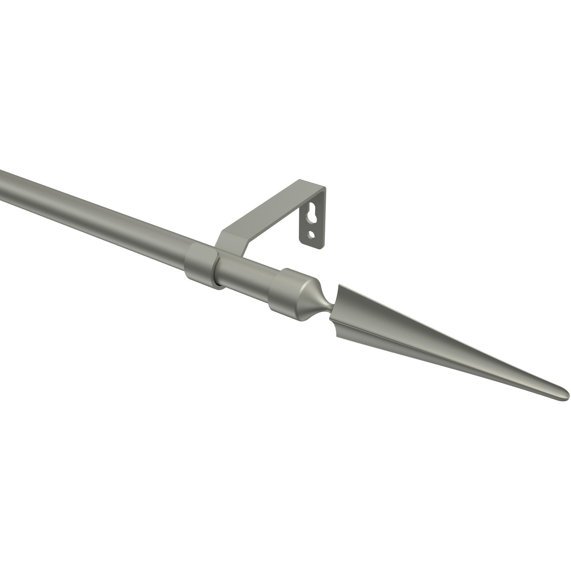 GARDINENSTANGE Olymp Lorenzo 320 cm (geteilt in 2 x 160 cm), 1-läufig (ohne Ringe), 16 mm Ø Chrom matt - Chromfarben/Nickelfarben, Metall (320cm) - INTERDECO