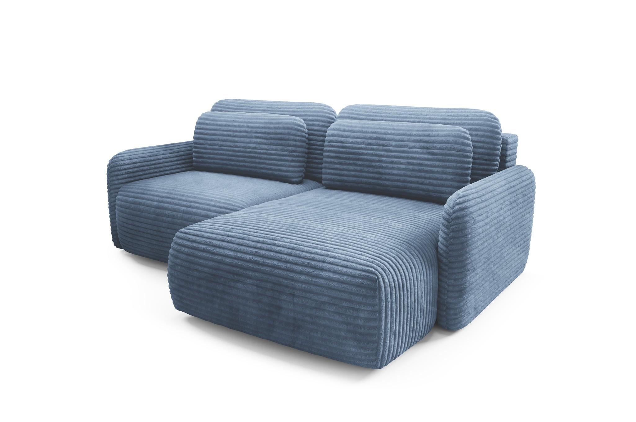 ECKSOFA Simone Mit Schlaffunktion - Blau, Holzwerkstoff/Textil (165/240cm) - Fun Möbel