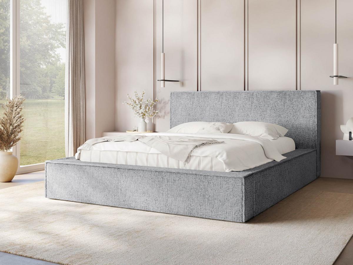 POLSTERBETT Glexi - Hellgrau, Holz/Textil (140/200cm) - MIRJAN24