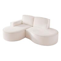 ECKSOFA Arlet In Stoff Abriamo - Creme, Holzwerkstoff/Textil (277/156cm) - Fun Möbel