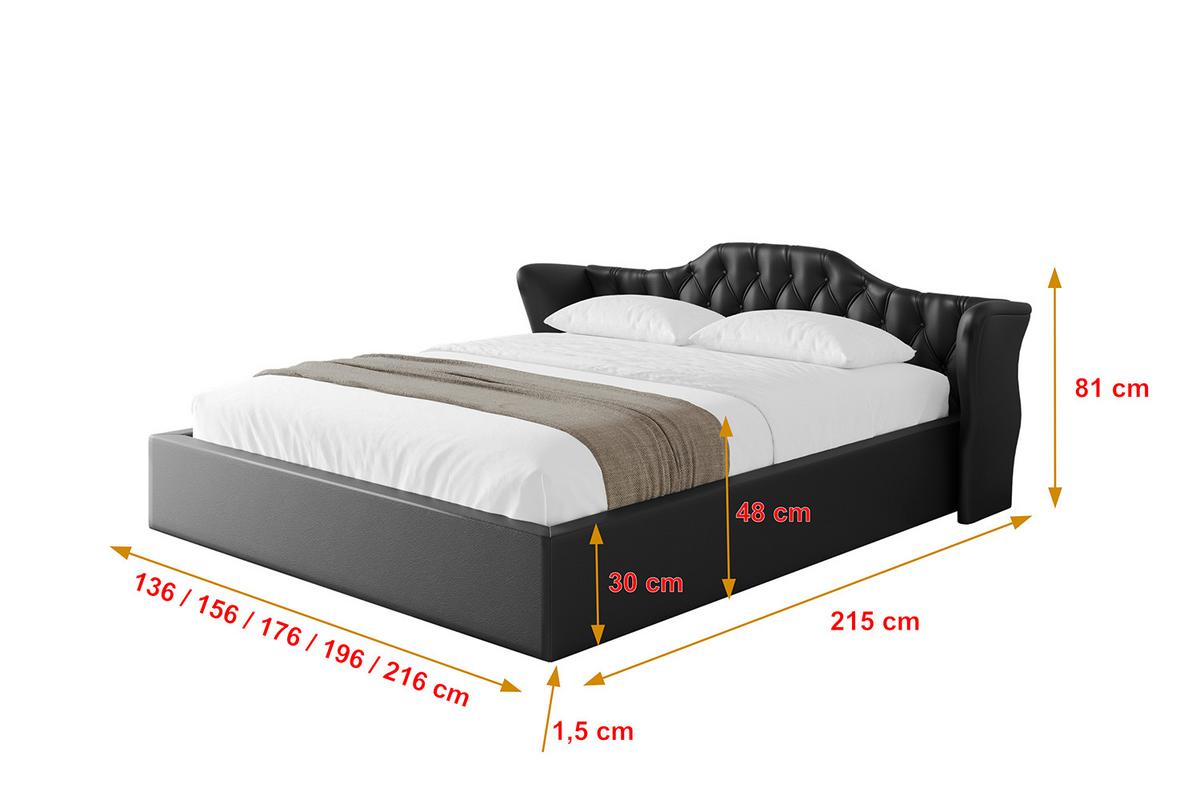 POLSTERBETT mit Bettkasten und Lattenrost, Boxbett ohne Matratze - ZORAN-V1 120x200 Schwarz Kunstleder - Schwarz Hochglanz, Holzwerkstoff/Textil (120/200cm) - ALTDECOR