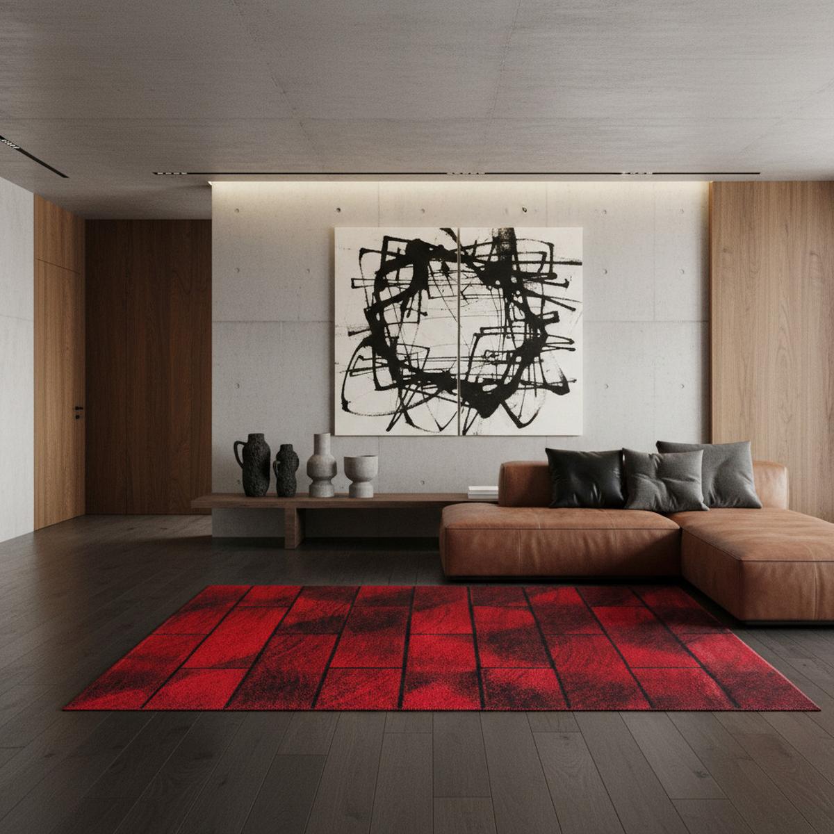 TEPPICH Kurzflor ANDALO in Rot, geometrisch, 120 x 170 cm - Rot, Textil (170/120cm) - KADIMA DESIGN