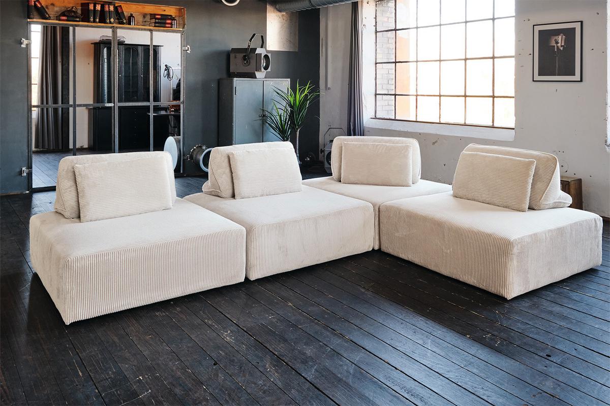 RÜCKENKISSEN WIOLO SOFT Cremeweiß Cord - Creme, Textil (83/46cm) - KAWOLA