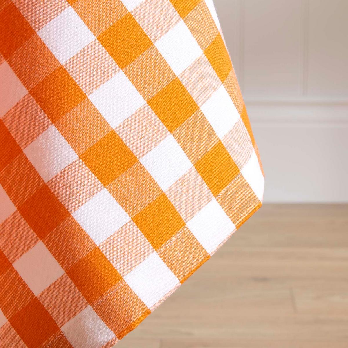 TISCHDECKE Vichy-Karo orange kariert, 137/178 cm - Orange, Textil (137/178cm) - Homescapes