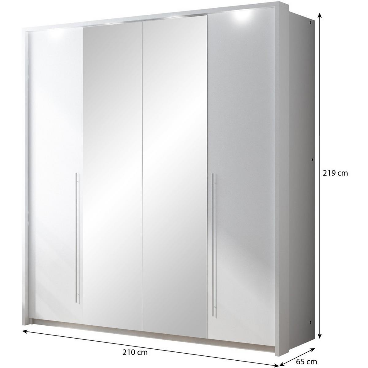 DREHTÜRENSCHRANK Bremco mit 2 Türen und Spiegel, Cappuccino, 210 cm - Cappuccino, Holzwerkstoff (210/219/65cm) - Beautysofa