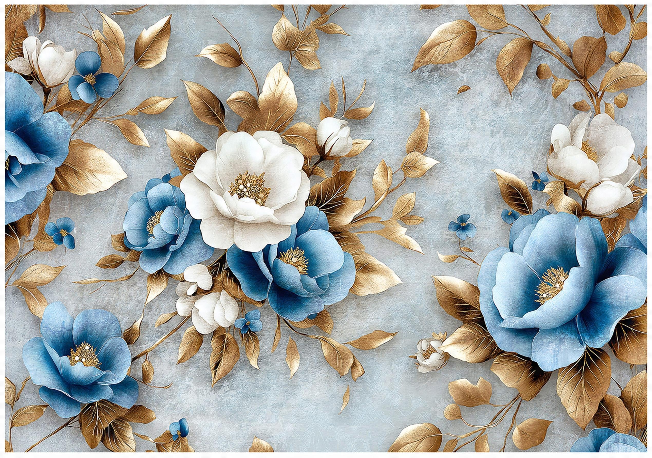 FOTOTAPETE Blumen 3D Effekt Glamour Wohnzimmer 300x210 - Multicolor, Papier (300/210cm) - Wallarena
