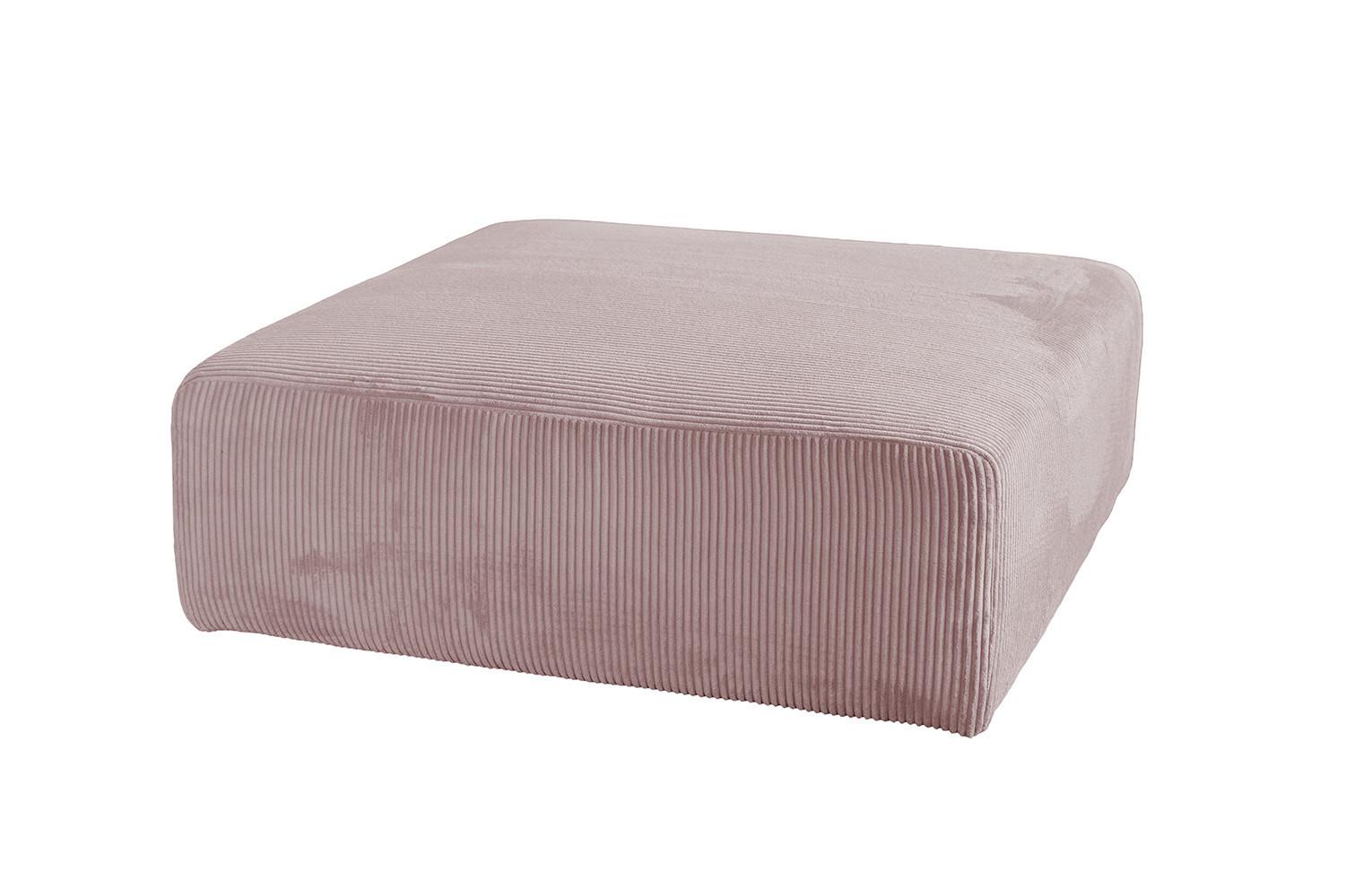 SITZELEMENT MODULSOFA WIOLO SOFT Pink Cord - Schwarz/Rosa, Kunststoff/Textil (111/43/111cm) - KAWOLA