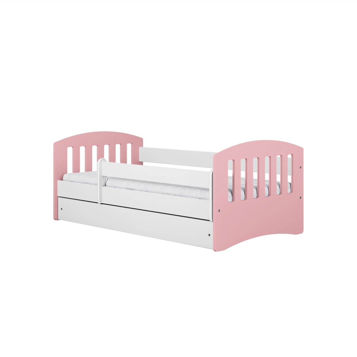 KINDERBETT CLASSIC mit Schublade und Matratze Hellrosa 90/65/184 - Hellrosa, Holzwerkstoff (80/180cm) - RAUMHIRSCH FURNITURE