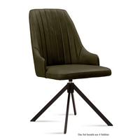 ESSZIMMERSTUHL drehbar (4er-Set) Denise 52x91x60 Schwarz/Khaki - Dunkelgrün/Schwarz, Kunststoff (60/91/52cm) - 58aufmkessel