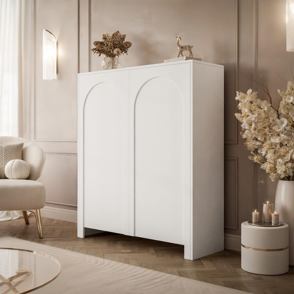 HIGHBOARD ARIADNA weiß - Weiß, Holzwerkstoff (104/119/35cm)