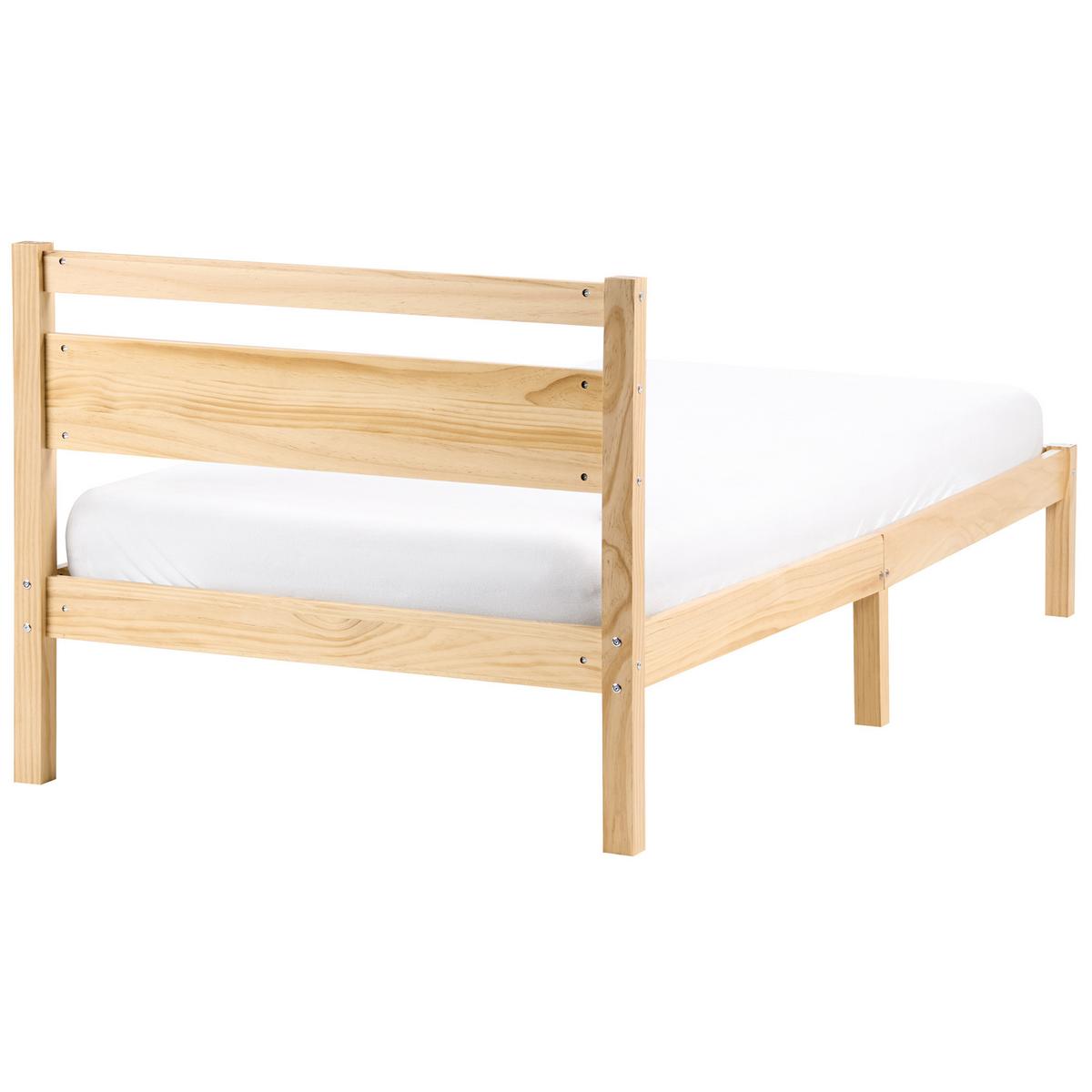 BETT mit Lattenrost 90/200 Kiefernholz Hellbraun Mercurer - Hellbraun/Braun, Holz (90/200cm) - Beliani