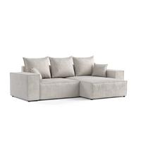 ECKSOFA SENSO mit Schlaffunktion Hellbeige im Wind Stoff - Beige/Schwarz, Holz/Holzwerkstoff (255/148cm) - AltaBeds