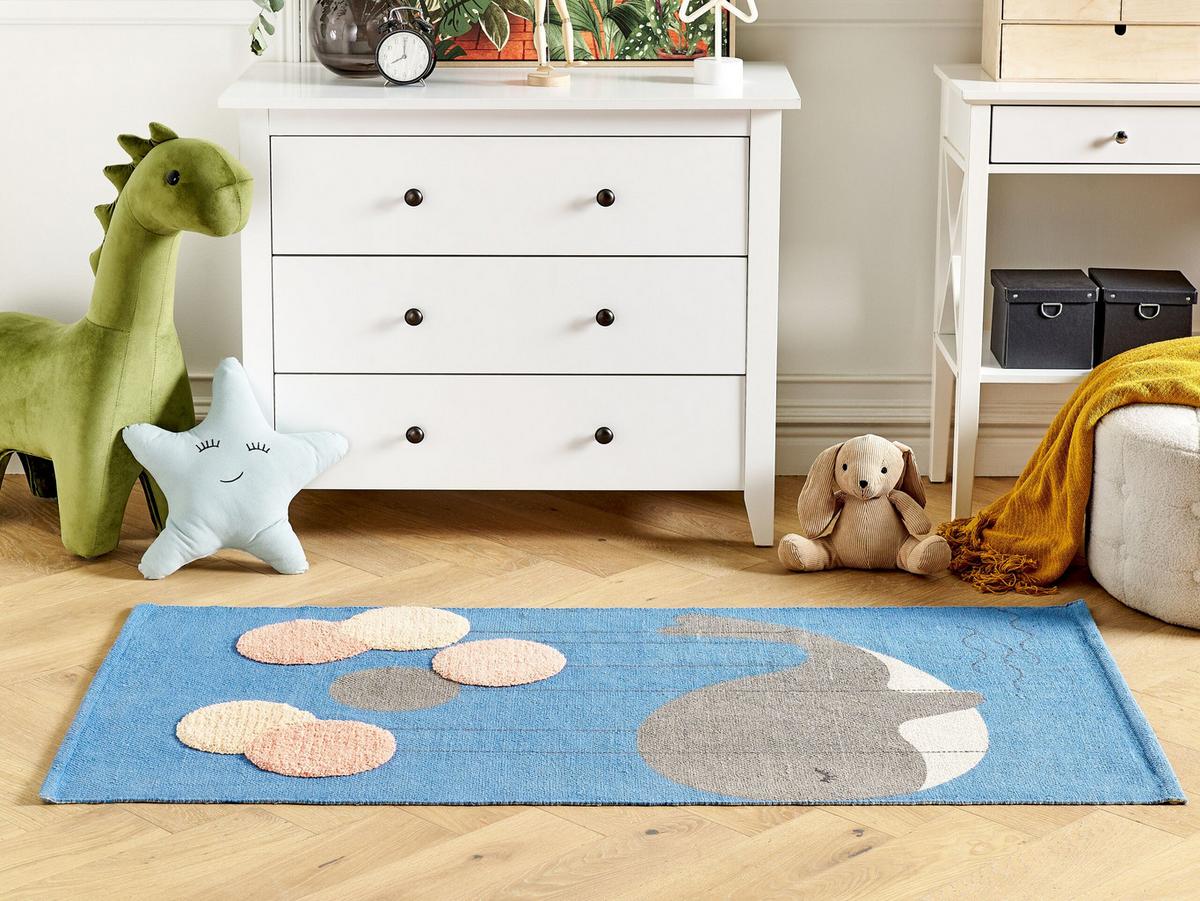 KINDERTEPPICH Balabang 150/80 cm - Blau, Textil (80/150cm) - Beliani