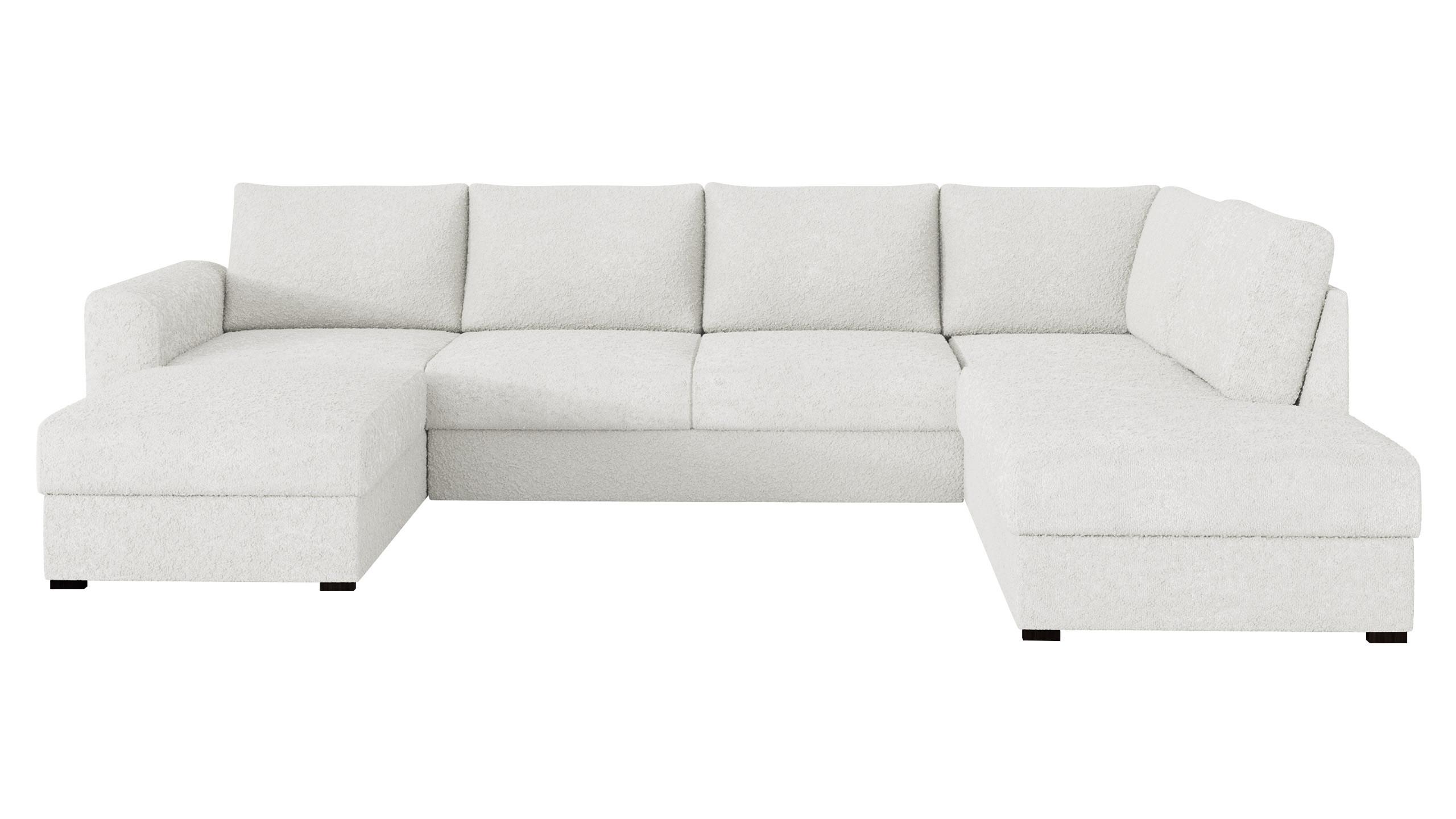 WOHNLANDSCHAFT Wilma Premium, Seite: Rechts - Creme/Schwarz, Holz/Textil (305/85/188cm) - MIRJAN24