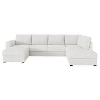 WOHNLANDSCHAFT Wilma Premium, Seite: Rechts - Creme/Schwarz, Holz/Textil (305/85/188cm) - MIRJAN24