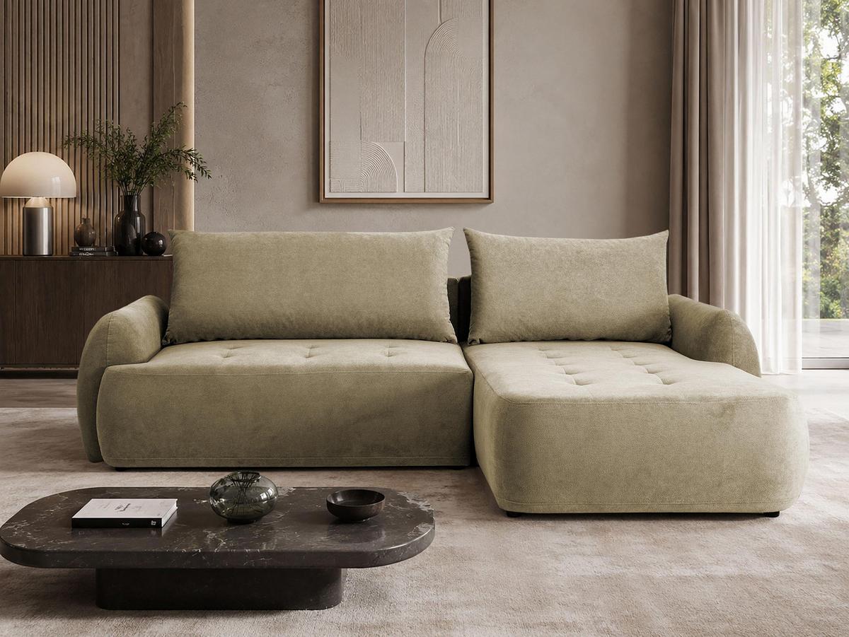 ECKSCHLAFSOFA Bueno II, Seite: Rechts - Beige/Schwarz, Holz/Textil (280/185cm) - MIRJAN24