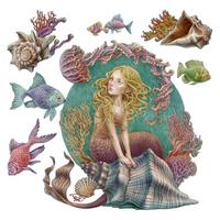 WANDAUFKLEBER 80x71cm - Sirenengeschichten - Multicolor, Kunststoff (80/71/0.1cm) - Wallfluent