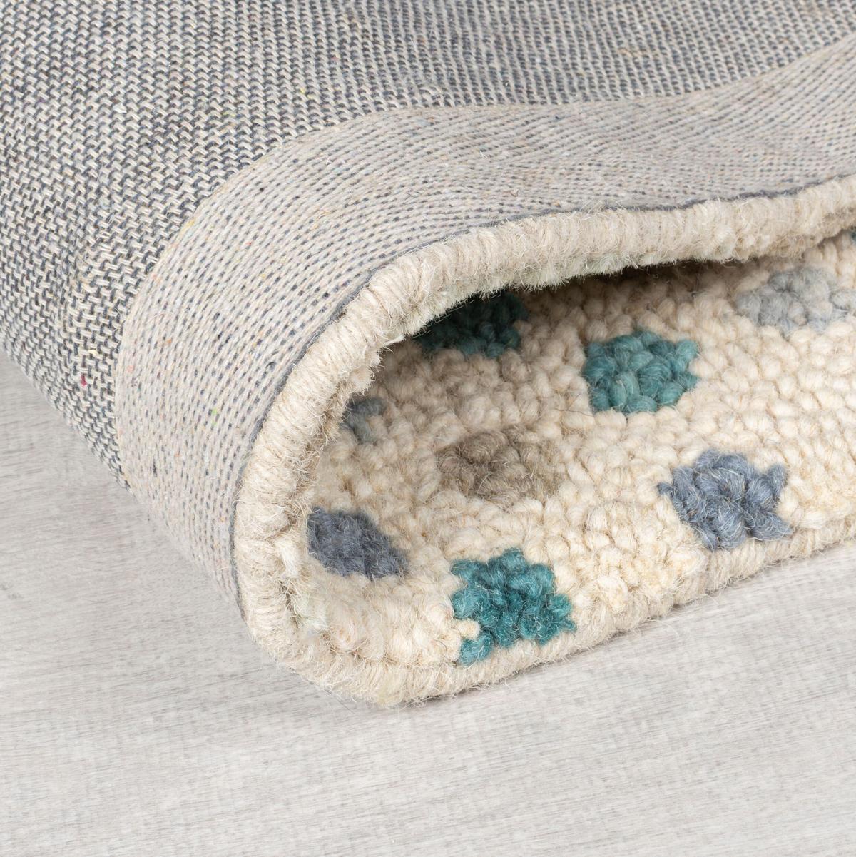 WOLLTEPPICH SOAR, im Patchwork-Stil, Blau, 200 x 290 cm - Blau, Textil (290/200cm) - KADIMA DESIGN