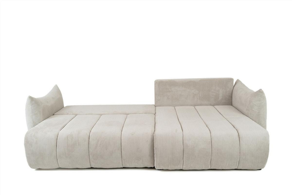 ECKSOFA Ontario Mit Schlaffunktion - Beige, Holzwerkstoff/Textil (260/154cm) - Fun Möbel