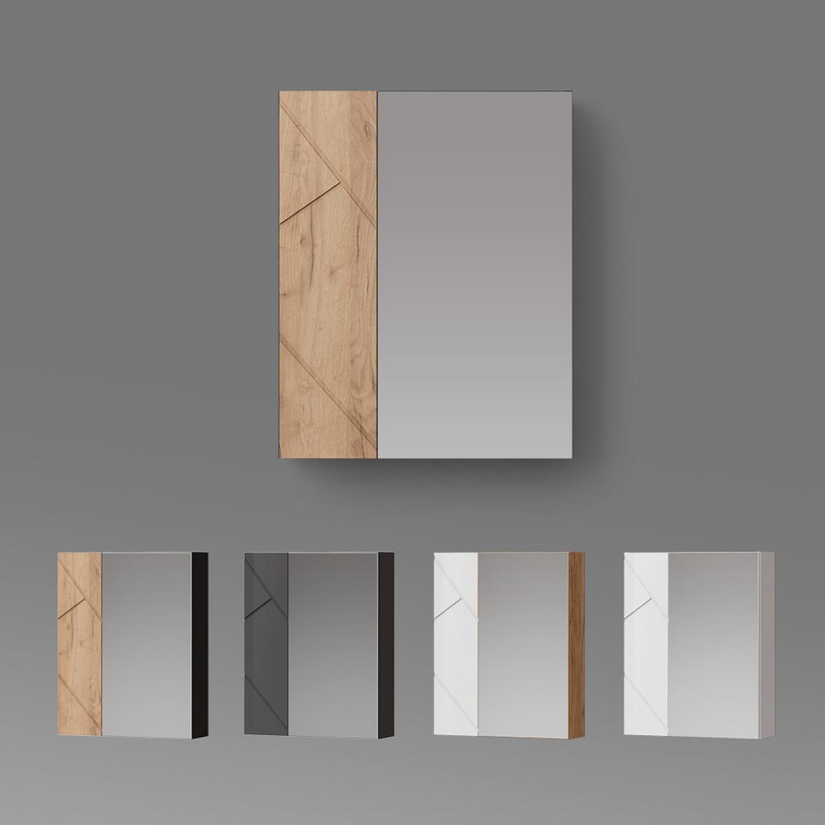 SPIEGELSCHRANK Ronco Anthrazit/Goldkraft Eiche 60 x 75 cm - Honigeiche/Anthrazit, Holzwerkstoff (60/75/17.2cm) - Livinity®