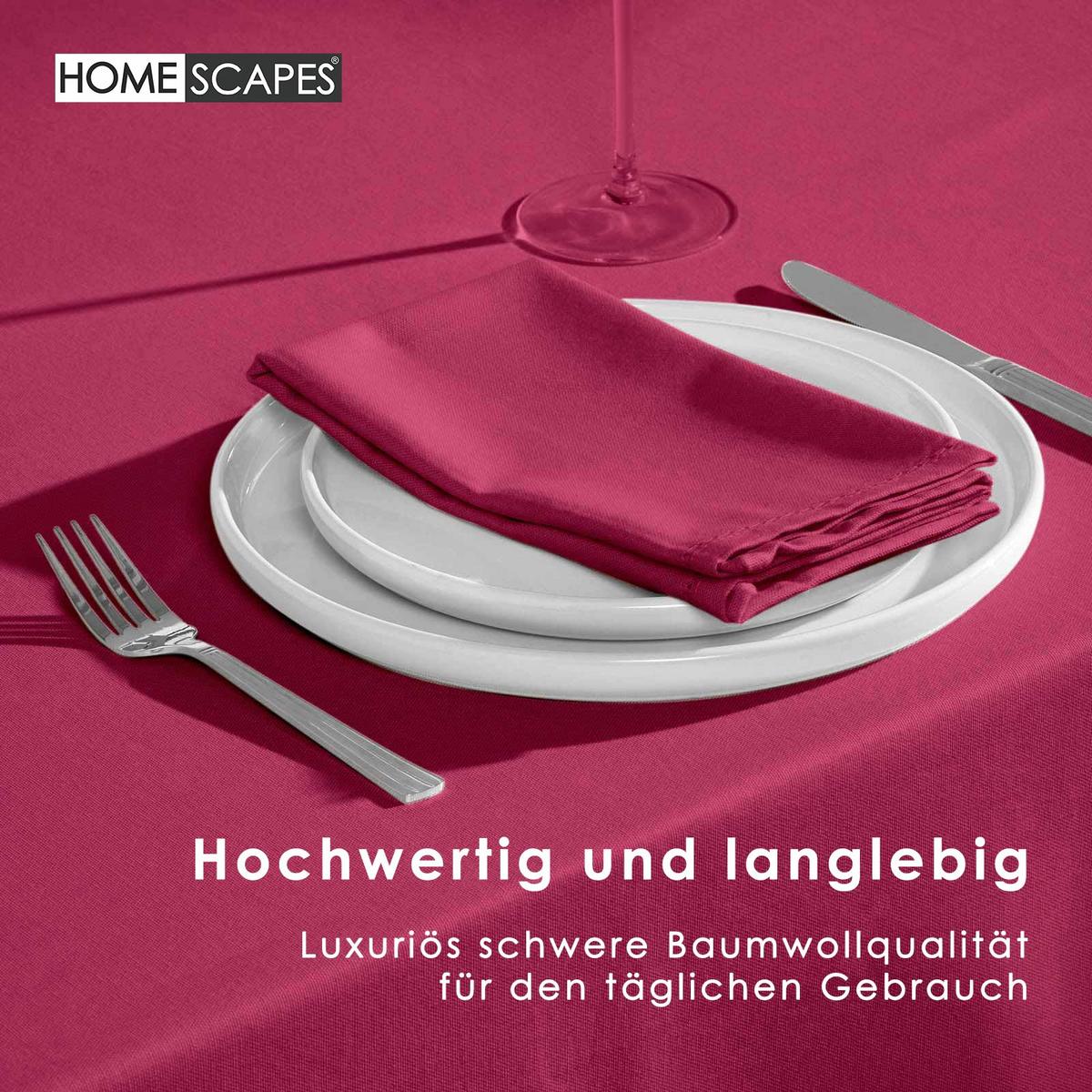 TISCHDECKE weinrot 137/178 cm, 100% Baumwolle - Weinrot, Textil (137/178cm) - Homescapes