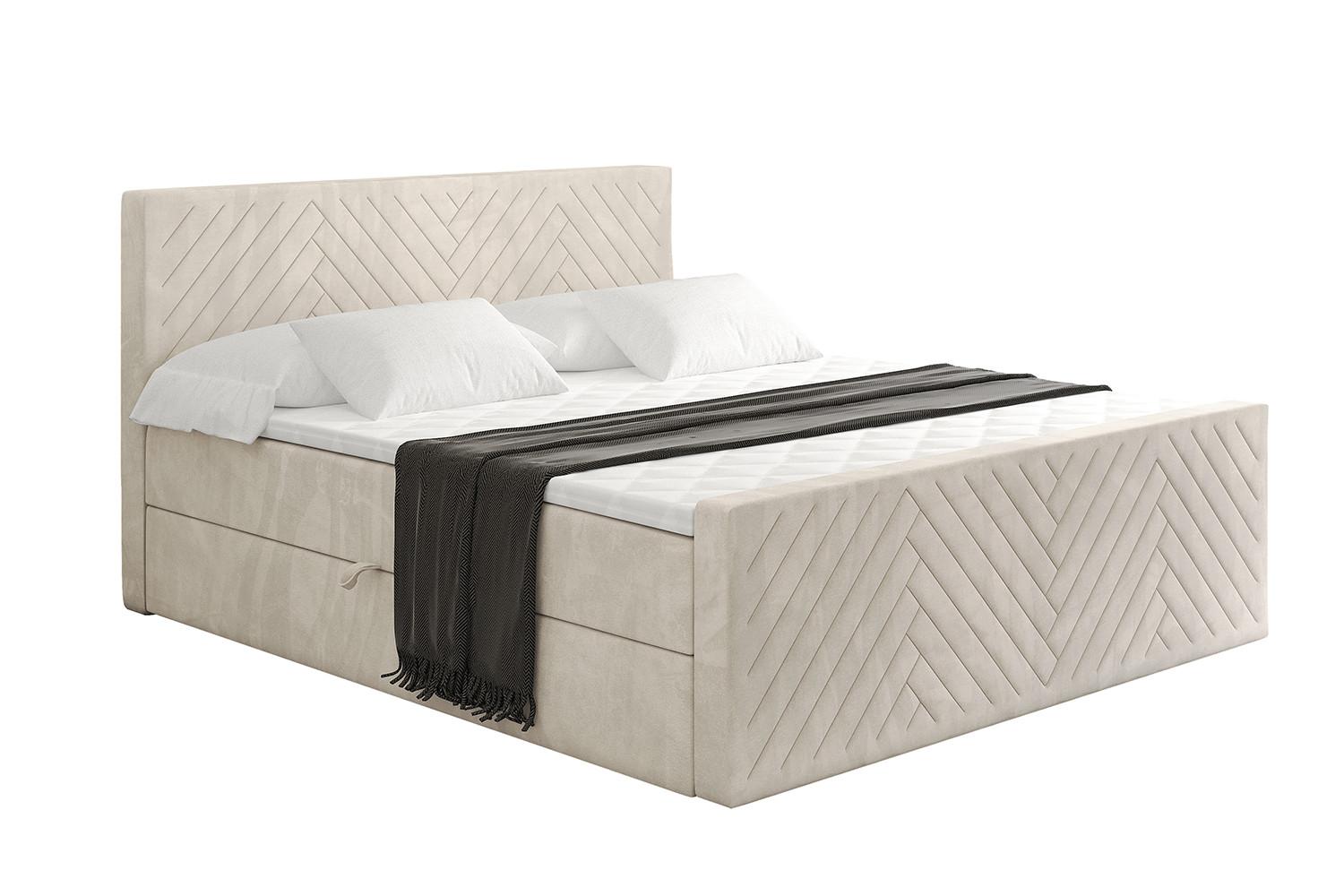 BOXBETT mit Matratze und Lattenrost - VEXA-Z - 120x200 - Beige Casablanca - Beige, Holzwerkstoff (120/200cm) - ALTDECOR
