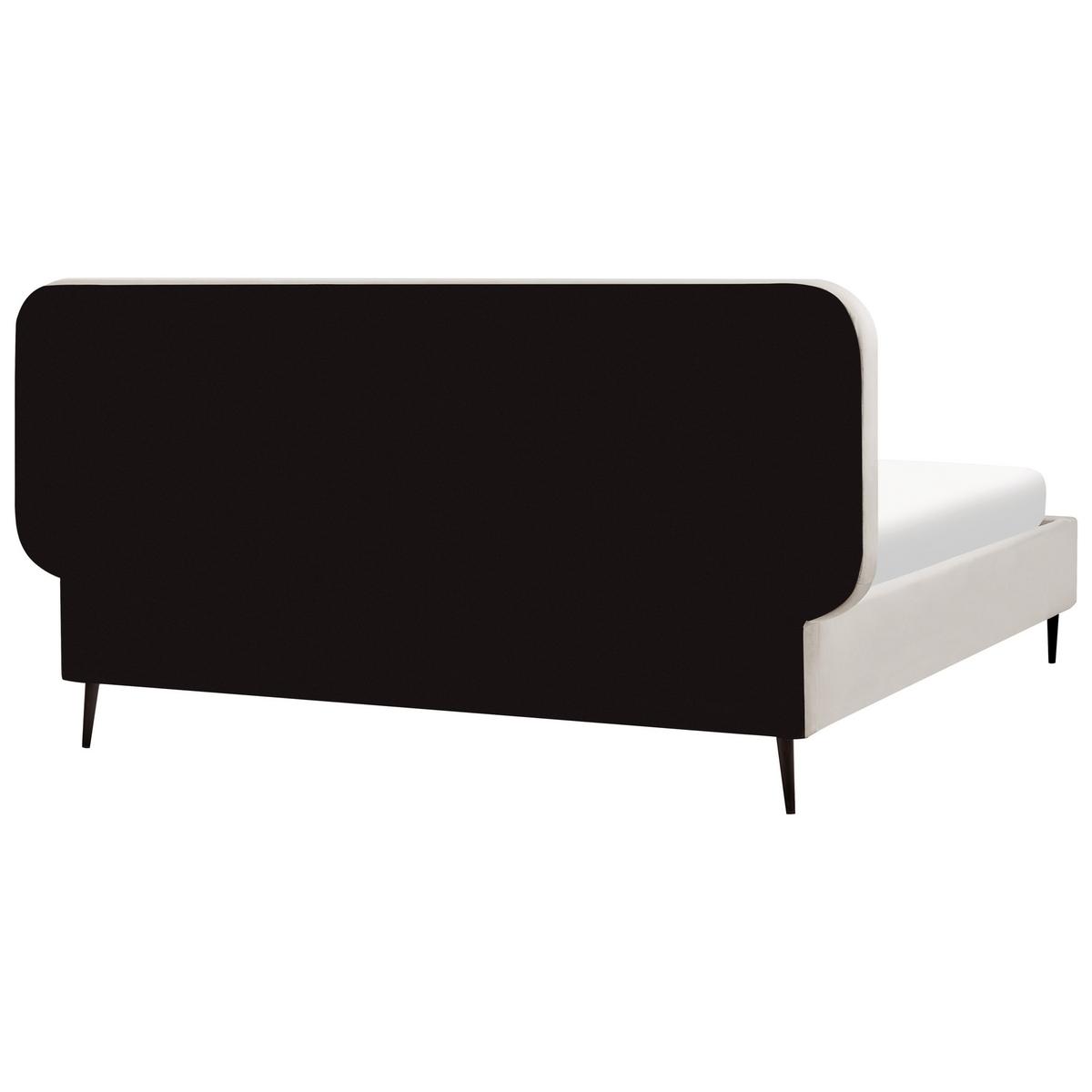 BETT mit Lattenrost 160/200 cm Beige Brin - Beige/Schwarz, Textil (160/200cm) - Beliani