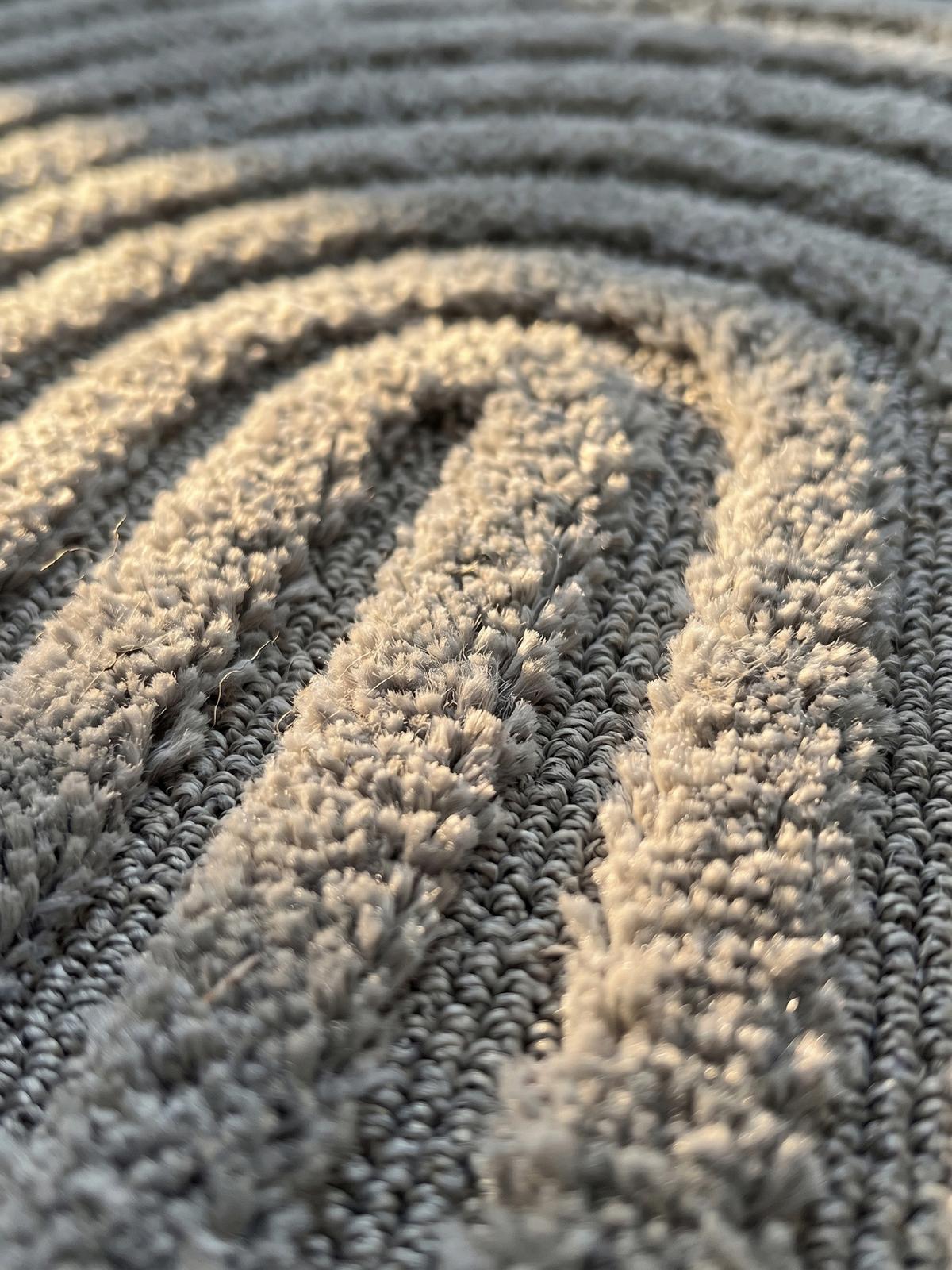 TEPPICH Hochflor RIGI in Silber, mit organischen Bögen in 3D, 80 x 150 cm - Silberfarben, Textil (80/150cm) - KADIMA DESIGN