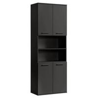 BAD HOCHSCHRANK Der Kapitän - Schwarz, Holzwerkstoff (65/180/34cm) - Mokebo