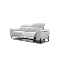 SOFA AVENA 3-Sitzer mit 1 Relaxfunktion, hellgrau - Hellgrau, Holzwerkstoff/Textil (204/80/108cm) - Wozimo