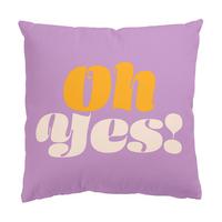 DEKOKISSEN Retro Typografie Oh Yes 40/40 cm - Violett, Textil (40/40/10cm) - Bilderwelten
