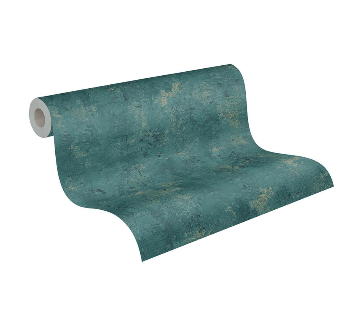 VLIESTAPETE Petrol 53/1005 cm - Petrol, Textil (53/1cm) - KUNSTLOFT