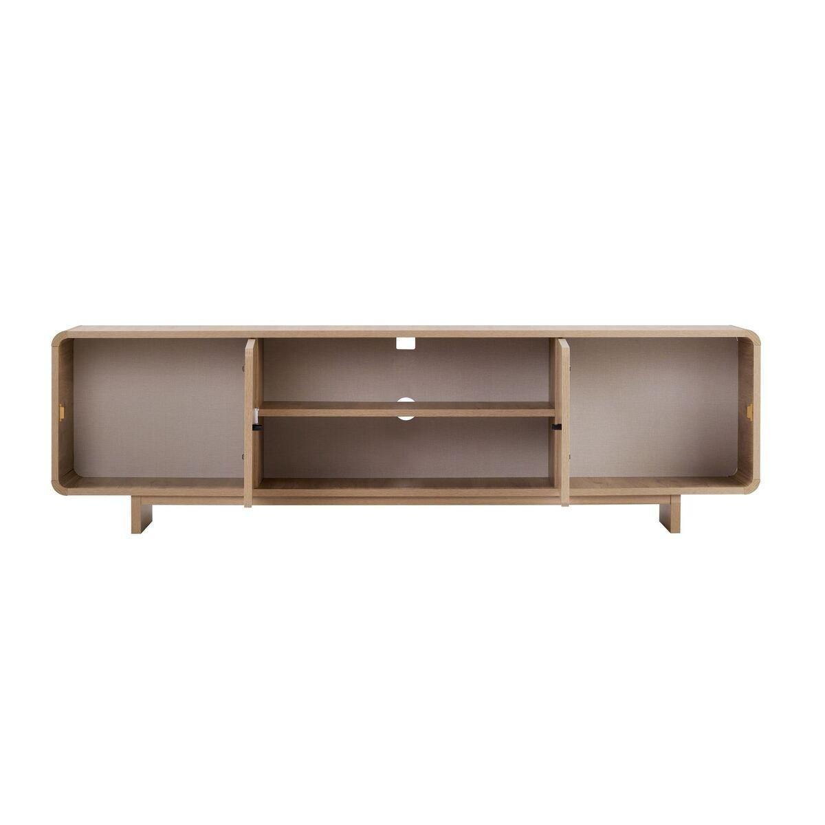 TV-MÖBEL mit 2 Türen, 2 Fächern und abgerundeten Kanten 34/52/180 cm - Eichefarben, Holzwerkstoff (34/52/26cm) - Calicosy