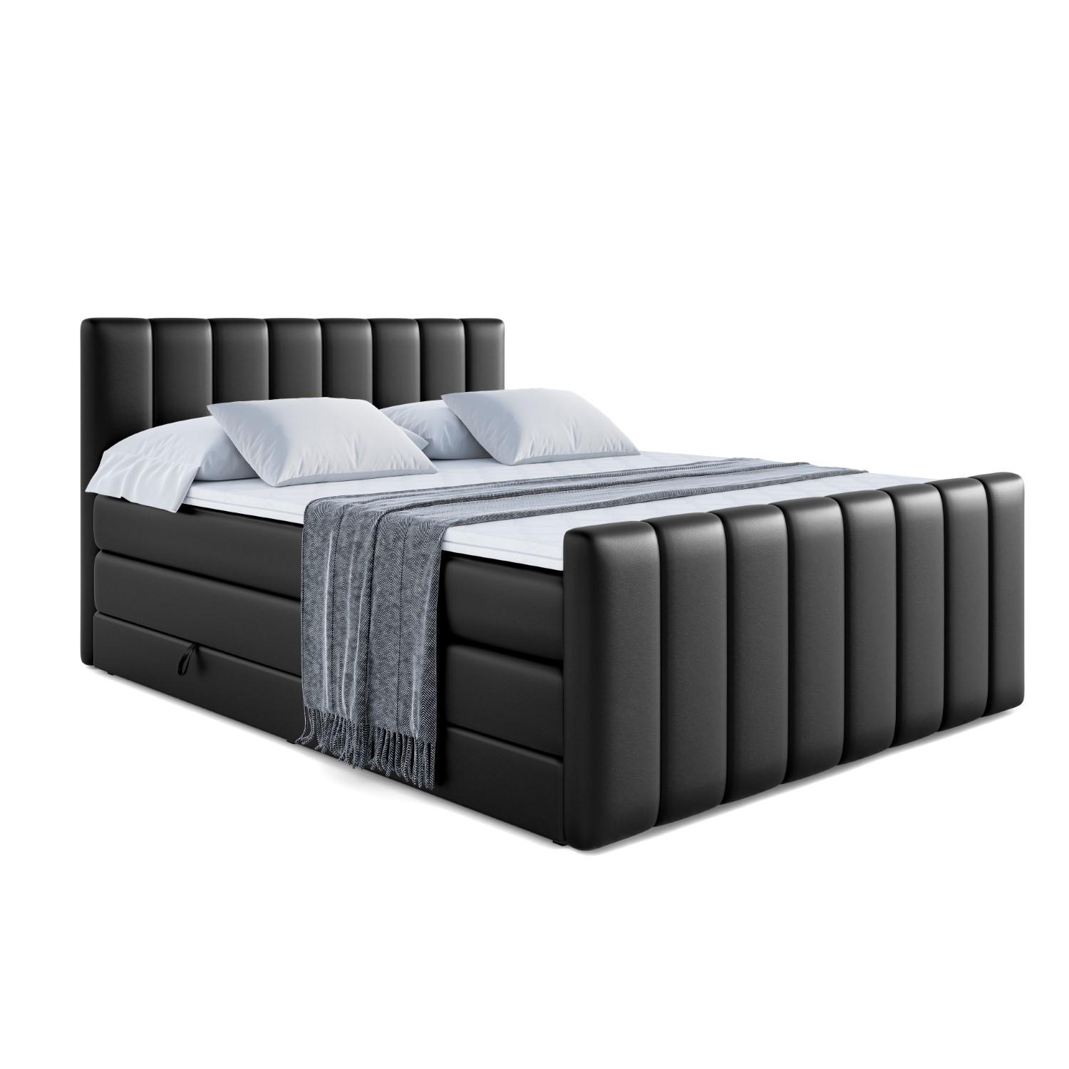 BOXSPRINGBETT OTTA-Z KING - 180x200 - H3/H4 - Schwarz Hochglanz - Schwarz Hochglanz, Holzwerkstoff (180/200cm) - ALTDECOR