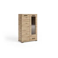 KOMMODE ALBANO 80/125/40cm mit 1 Schubladen 2 Türen Eiche Artisan - Eiche Artisan, Holzwerkstoff (80/125/40cm) - MASSENO